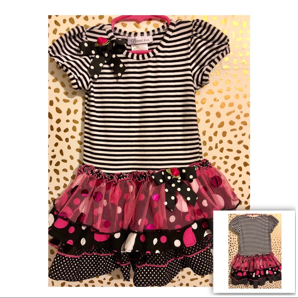 Bonnie Jean Toddler Dress and Matching Bow.